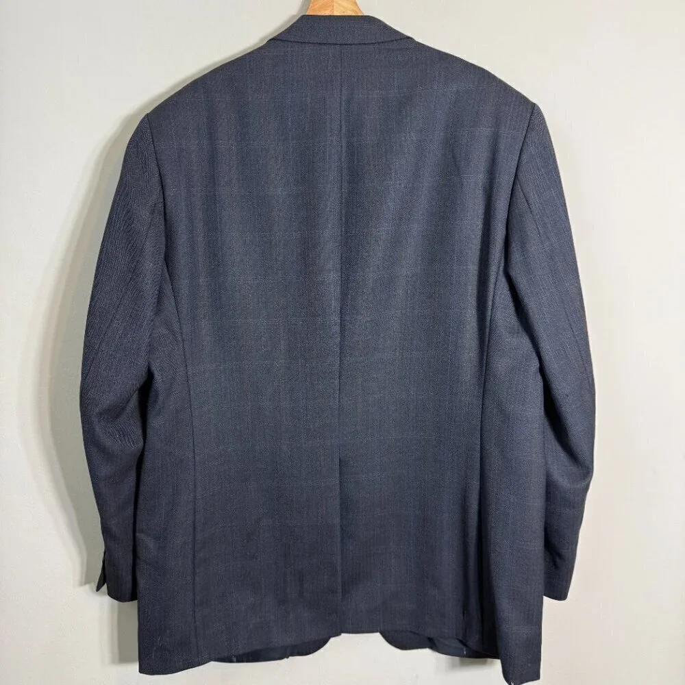 Lauren Ralph Lauren Plaid Wool Sport Coat Dinner Jacket Blazer Men's 46L Blue